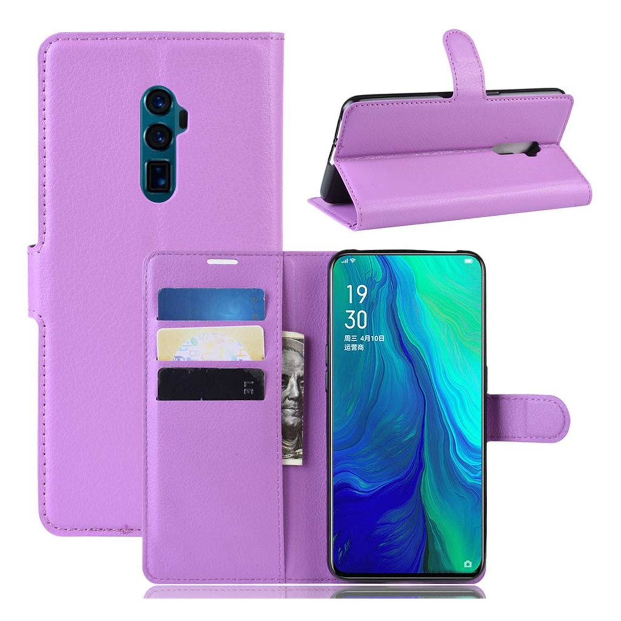 Simple Oppo Reno 10x Zoom flip case - Purple