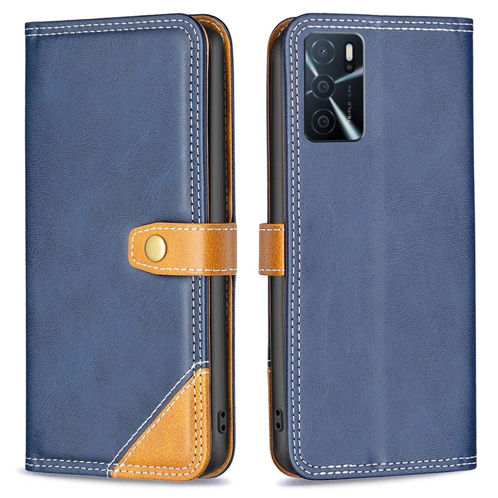 BINFEN two-color leather case for Oppo A54s / A54 / A16 / A16s - Blue