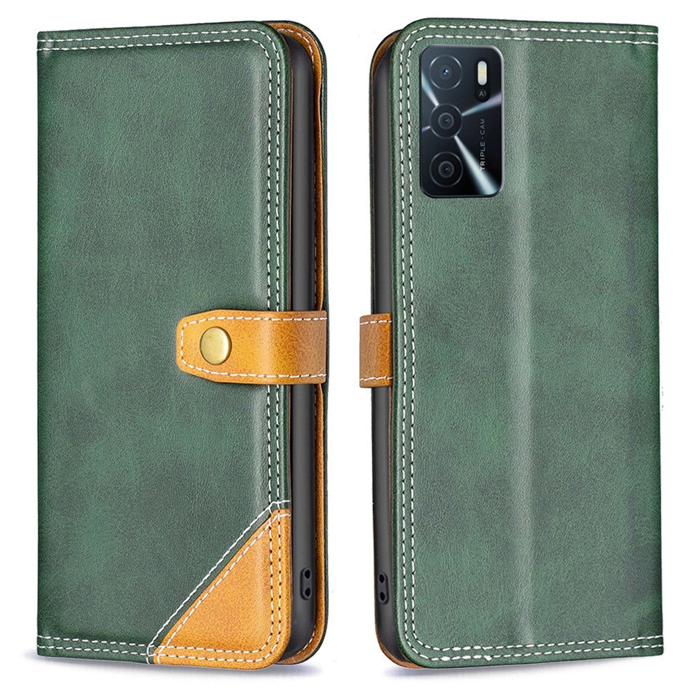 BINFEN two-color leather case for Oppo A54s / A54 / A16 / A16s - Green