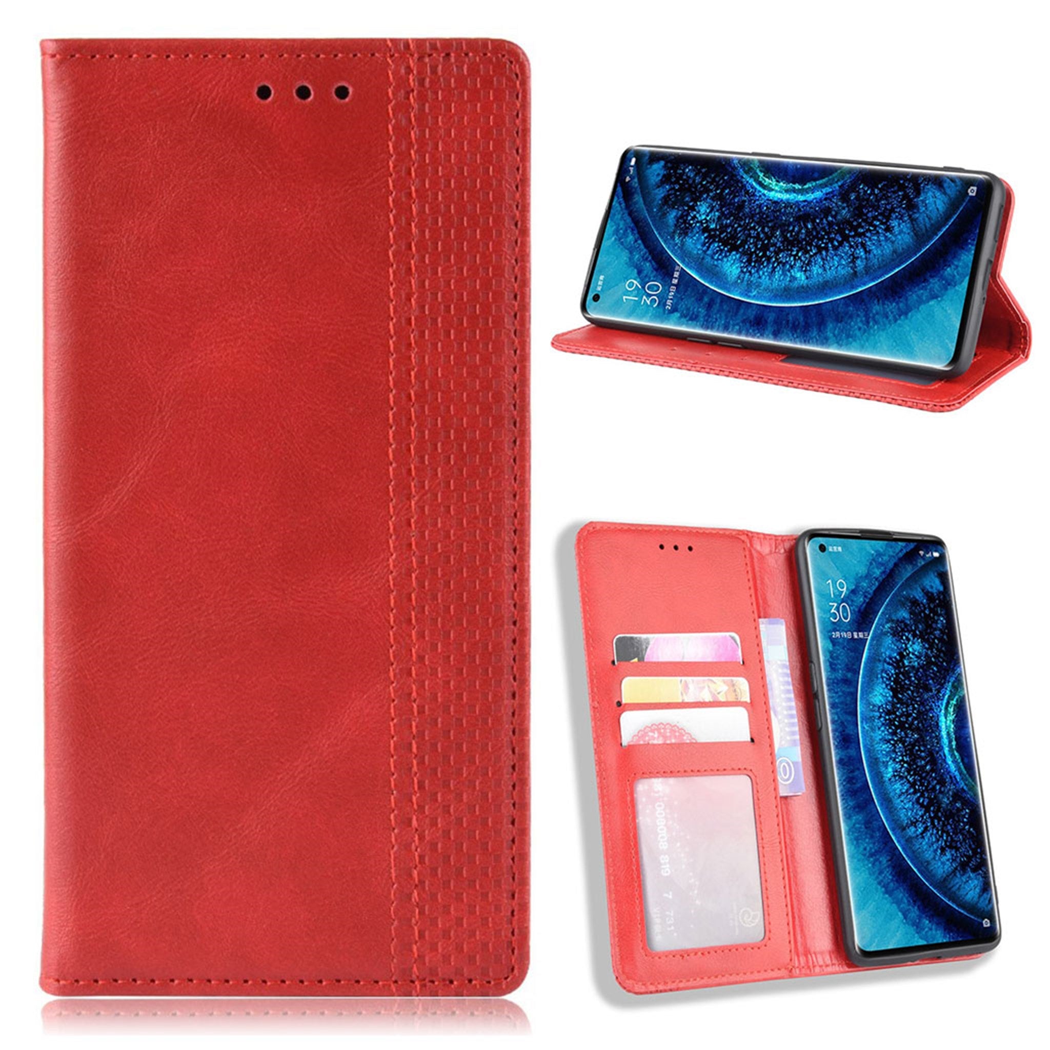 Bofink Vintage Oppo Find X2 Pro leather case - Red