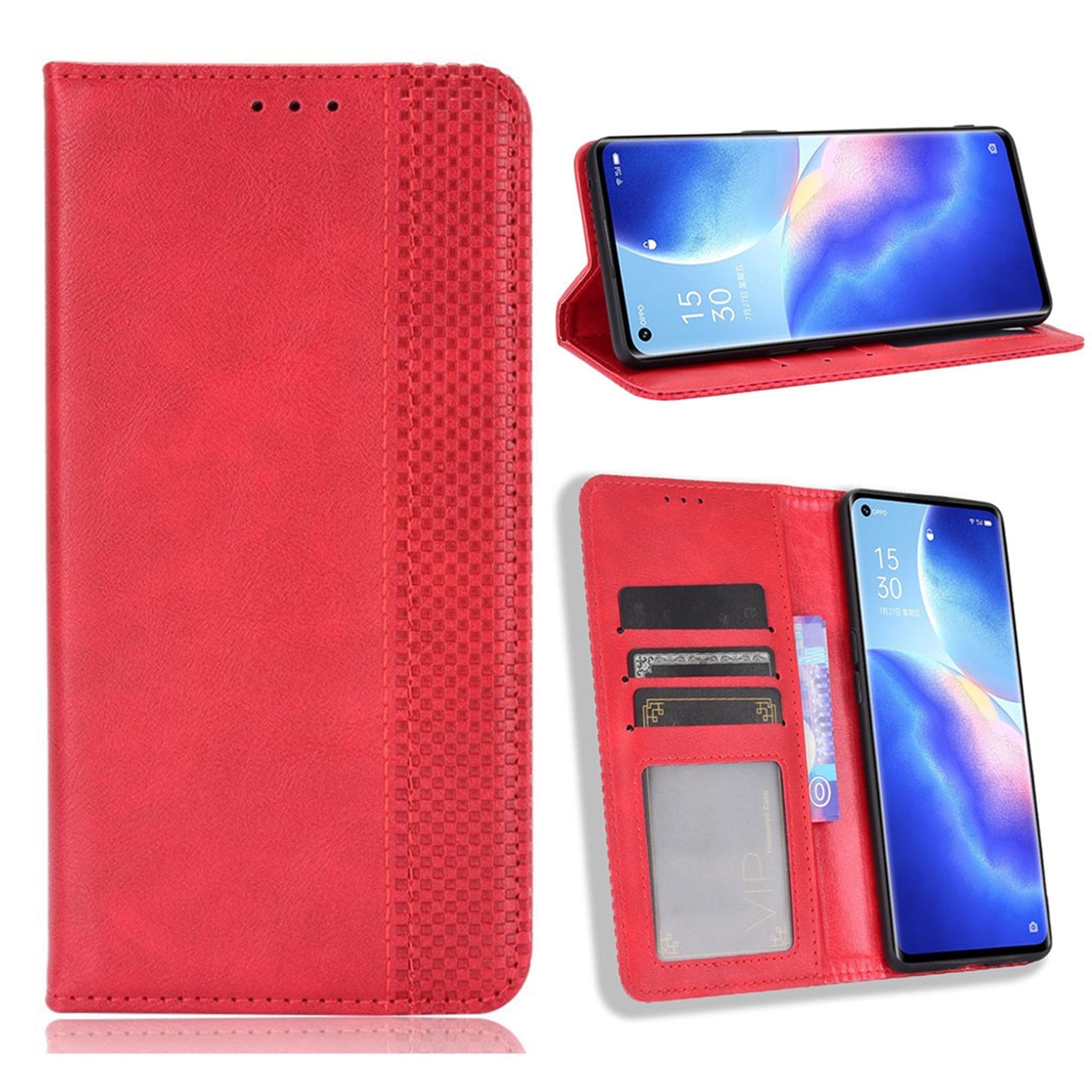 Bofink Vintage Oppo Reno5 Pro 5G leather case - Red