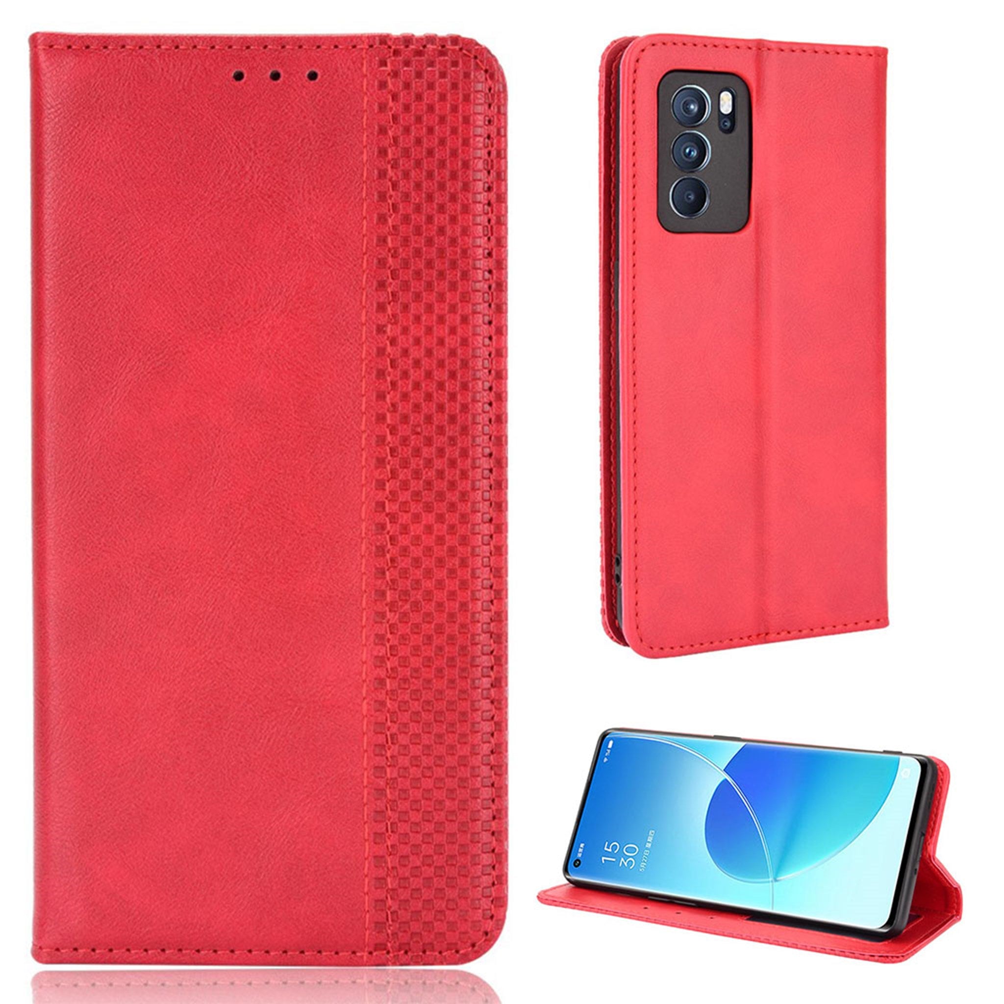 Bofink Vintage Oppo Reno6 Pro 5G leather case - Red