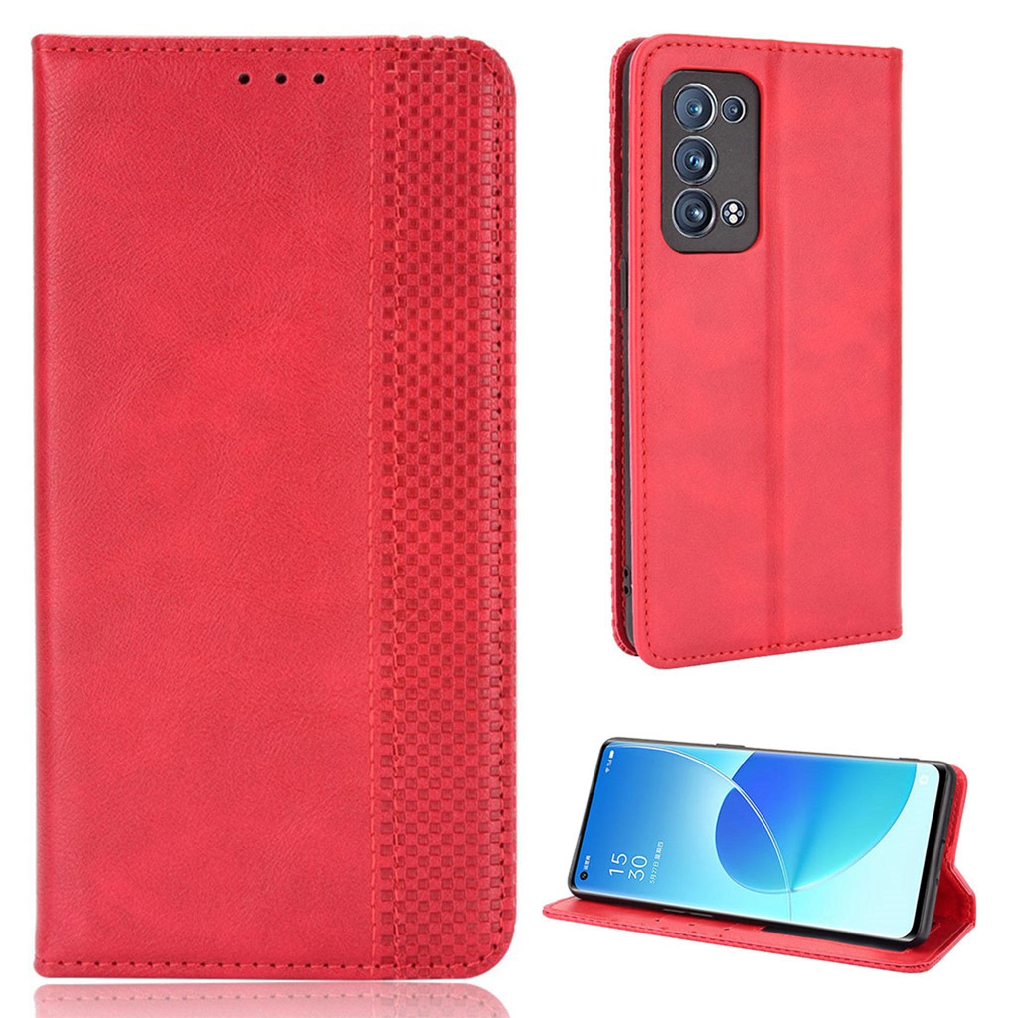 Bofink Vintage Oppo Reno6 Pro Plus 5G leather case - Red