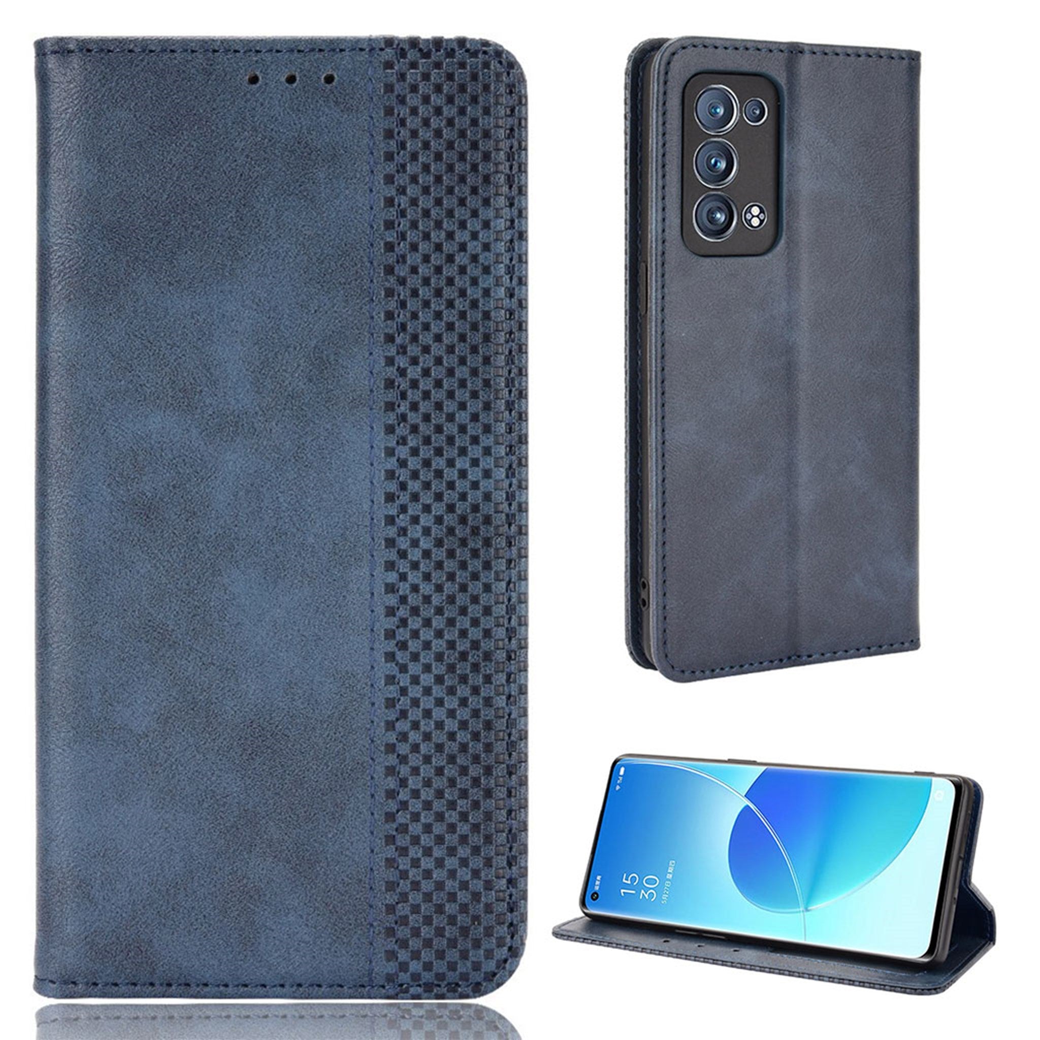 Bofink Vintage Oppo Reno6 Pro Plus 5G leather case - Blue