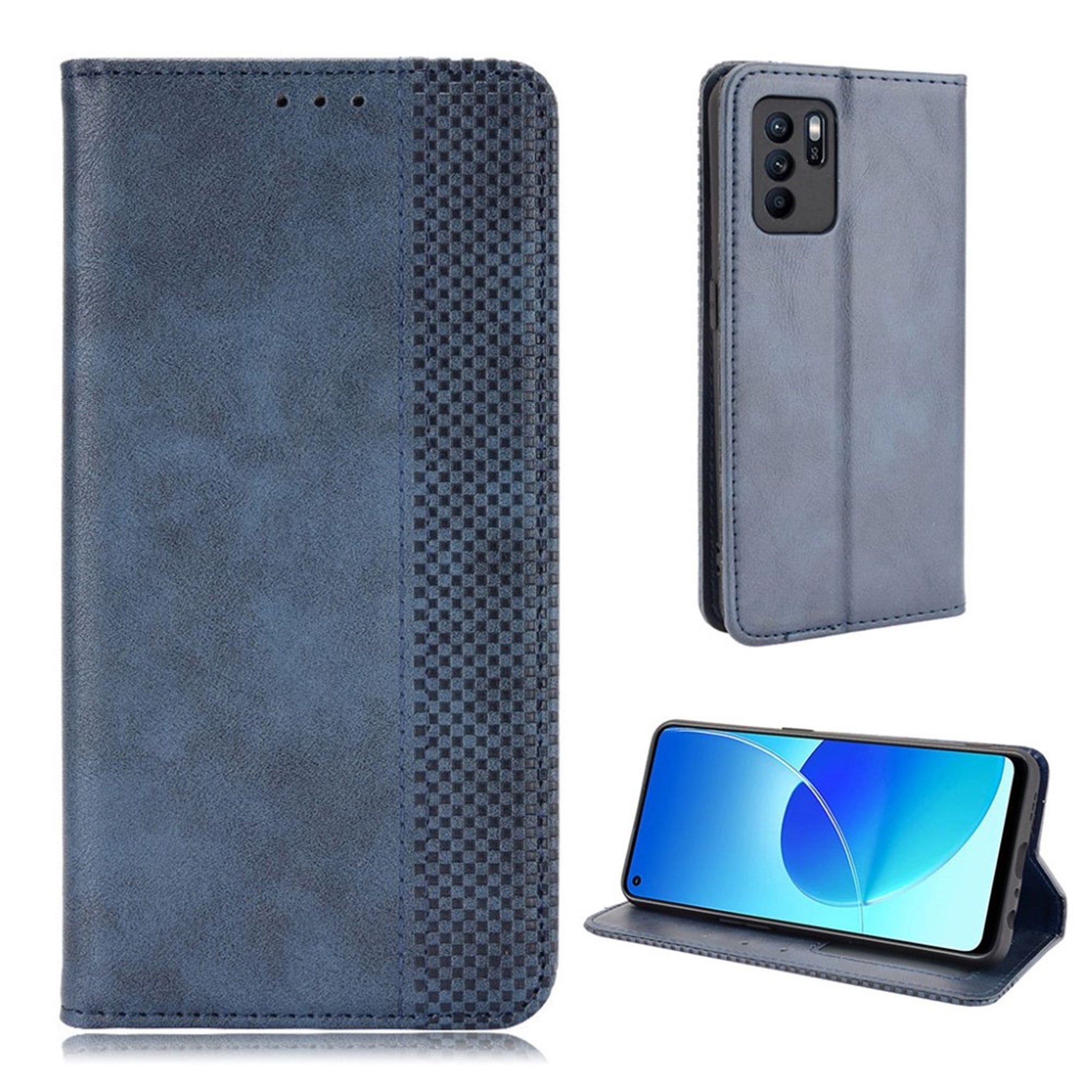 Bofink Vintage Oppo Reno6 Z leather case - Blue