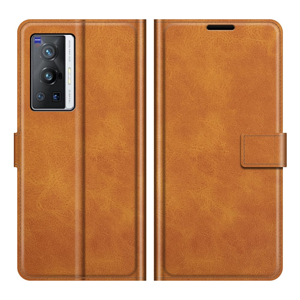 Wallet-style leather case for Vivo X70 Pro - Yellow