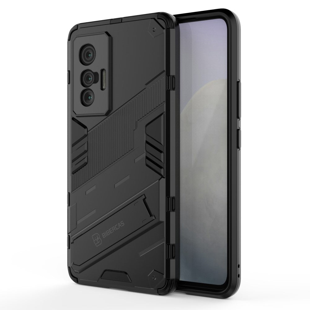 Shockproof hybrid cover with a modern touch for Vivo X70 - Black