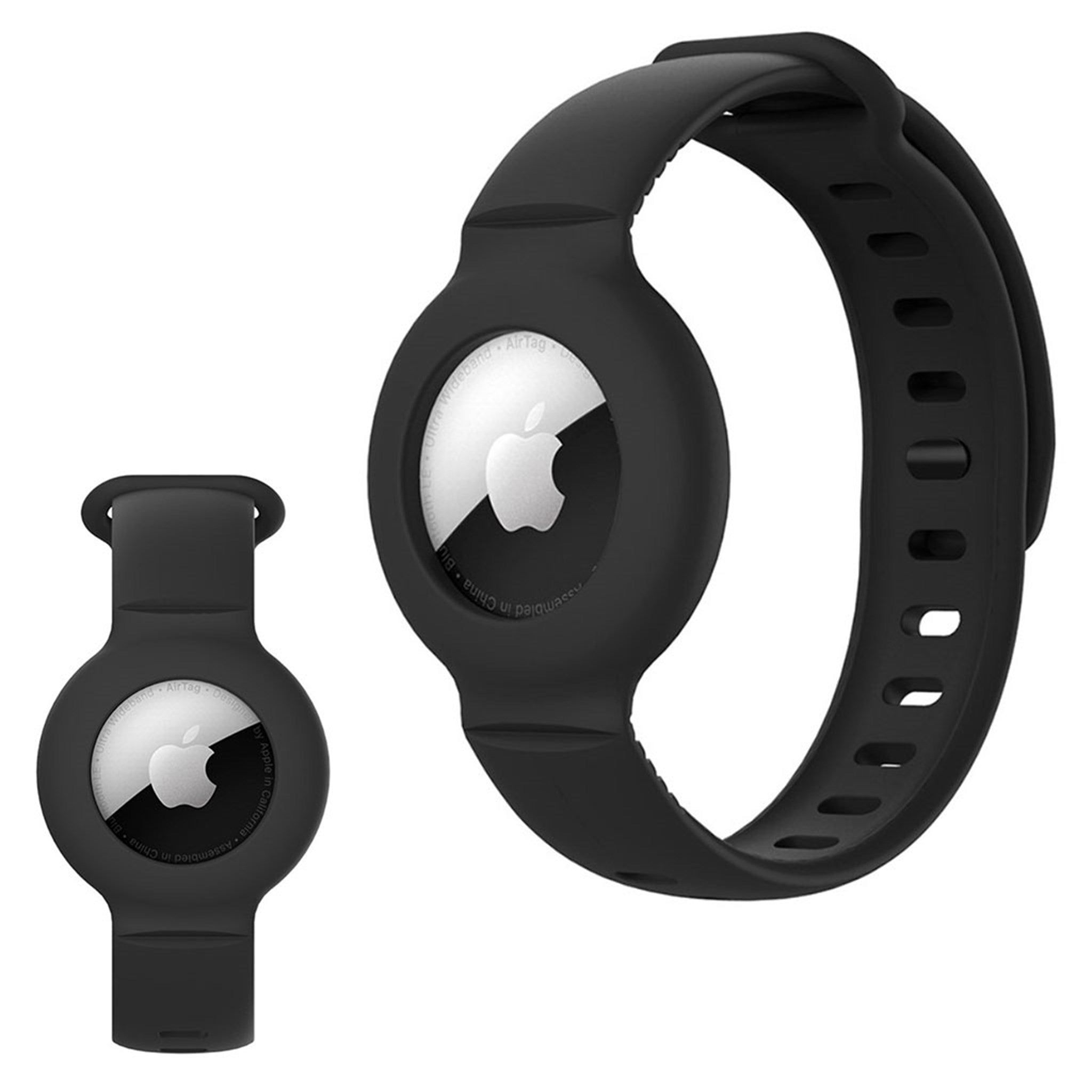 AirTags simple silicone watch strap - Black