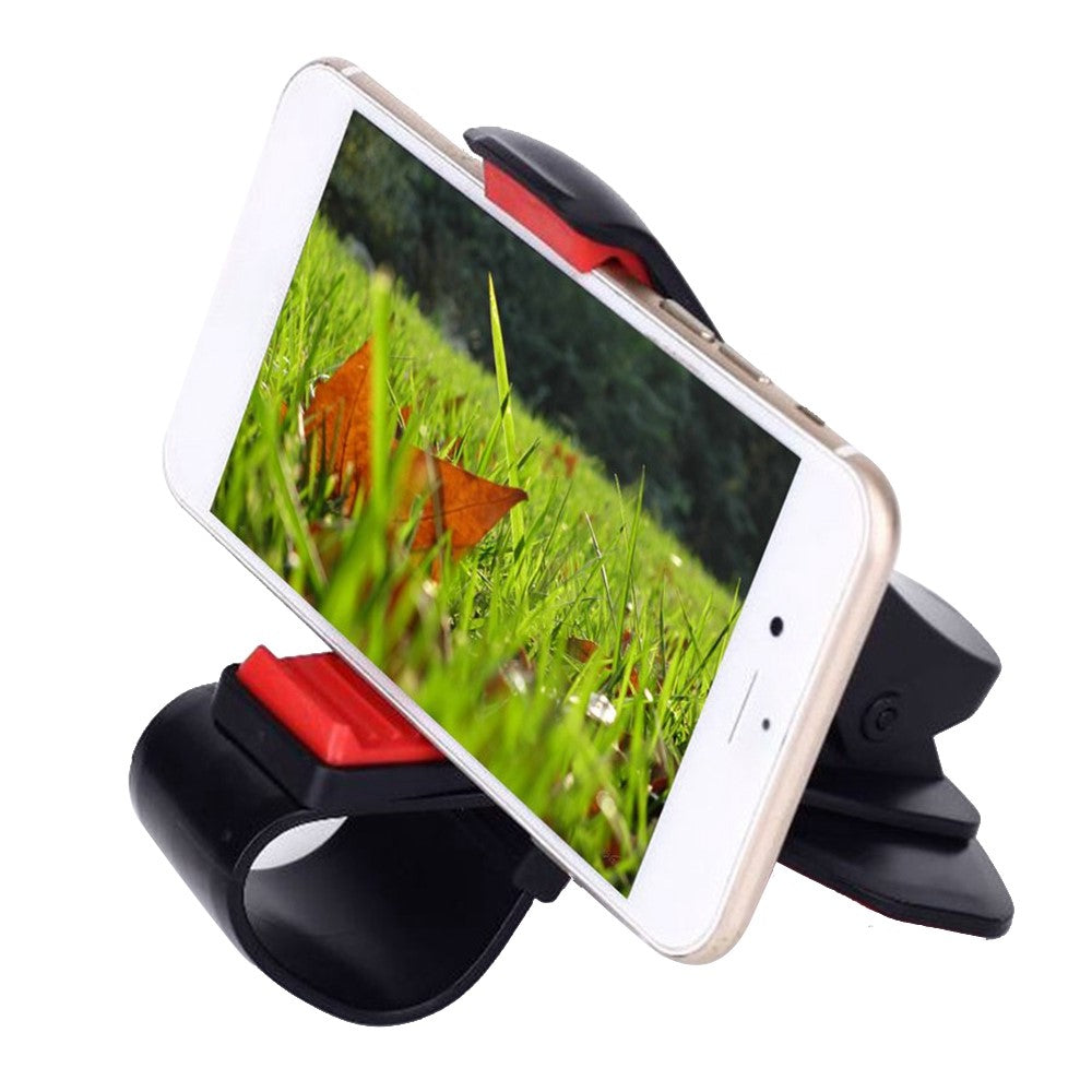 Universal car mount clip-on phone holder