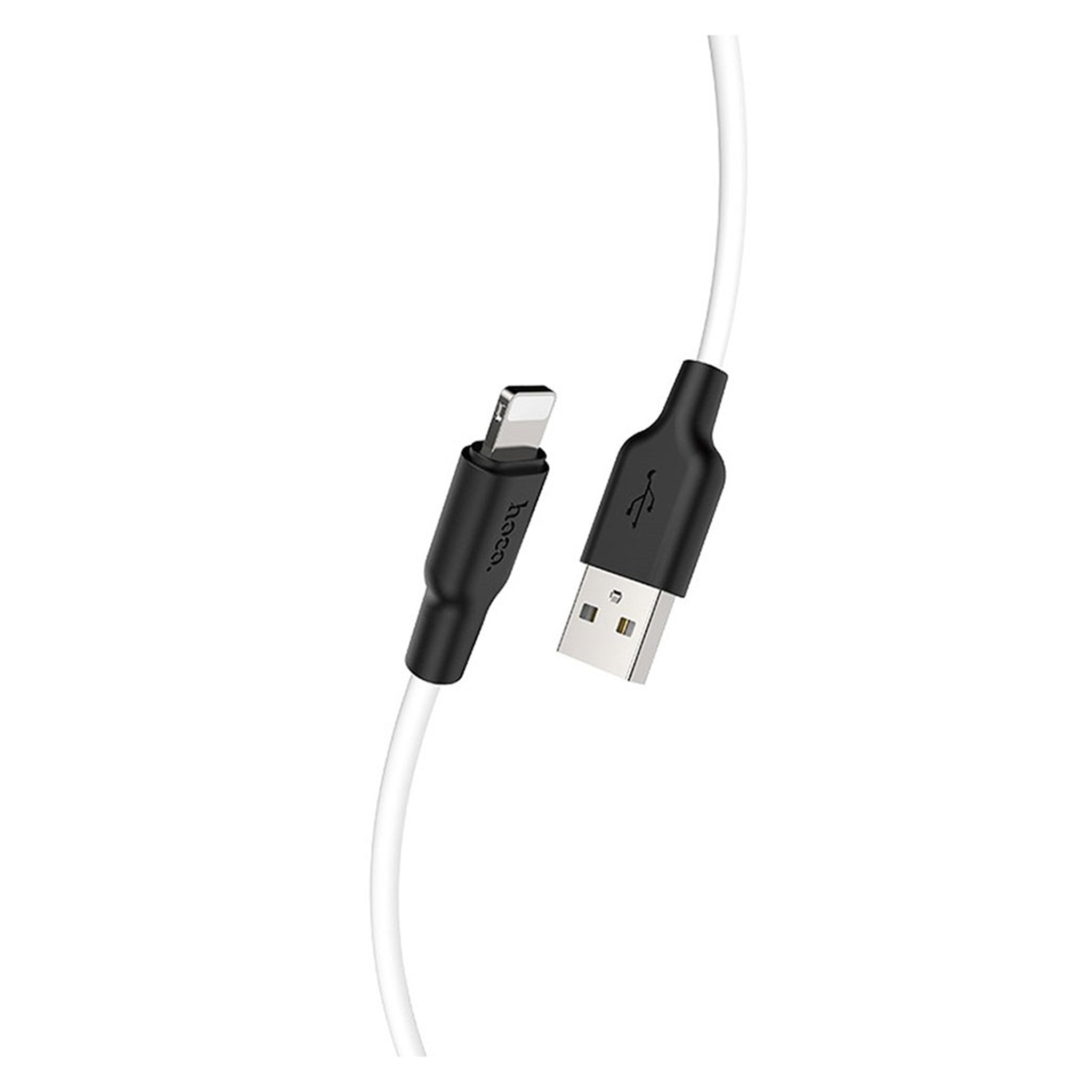 HOCO X21 Plus Silicone charging cable for Lightning - black＆white