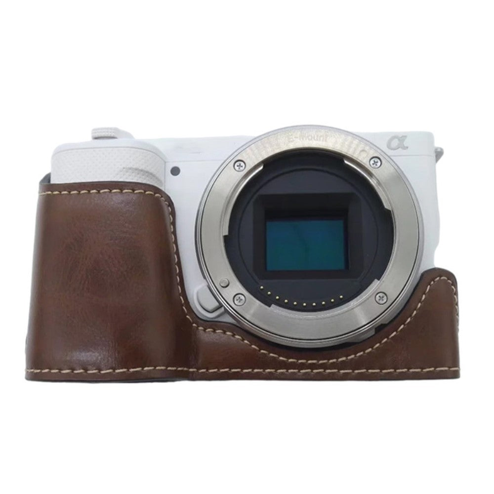 Sony ZV-E10 leather half body cover - Coffee