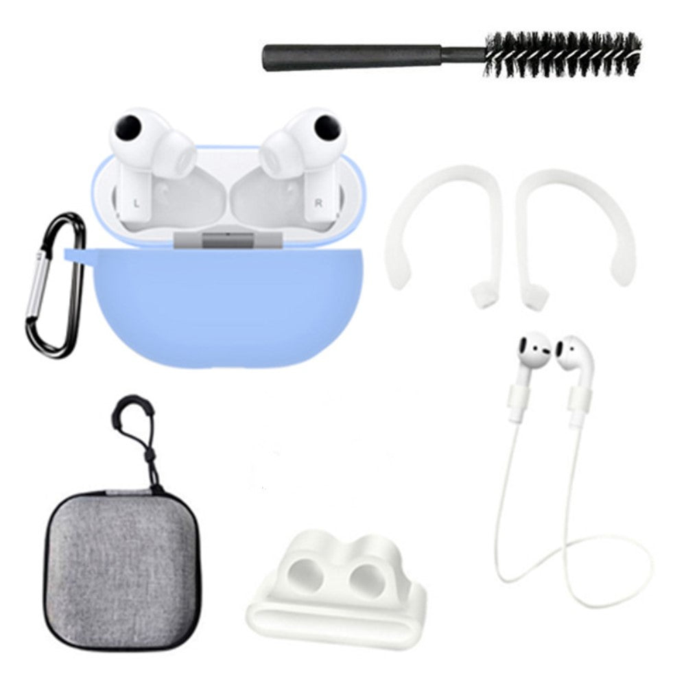 Huawei FreeBuds Pro silicone cover with brush set and storage bag - Sky Blue