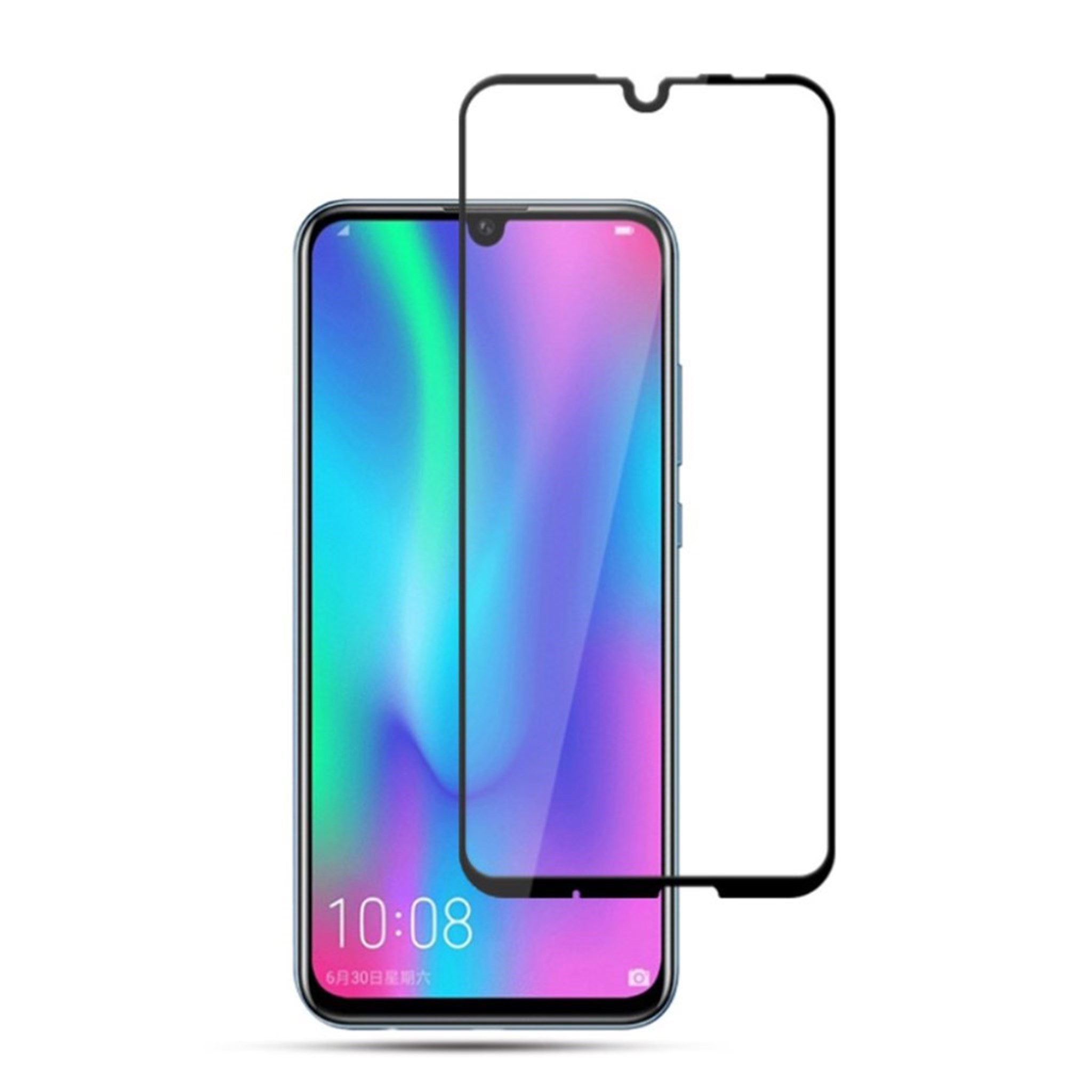 AMORUS Huawei P Smart 2019 silk print tempered glass screen protector