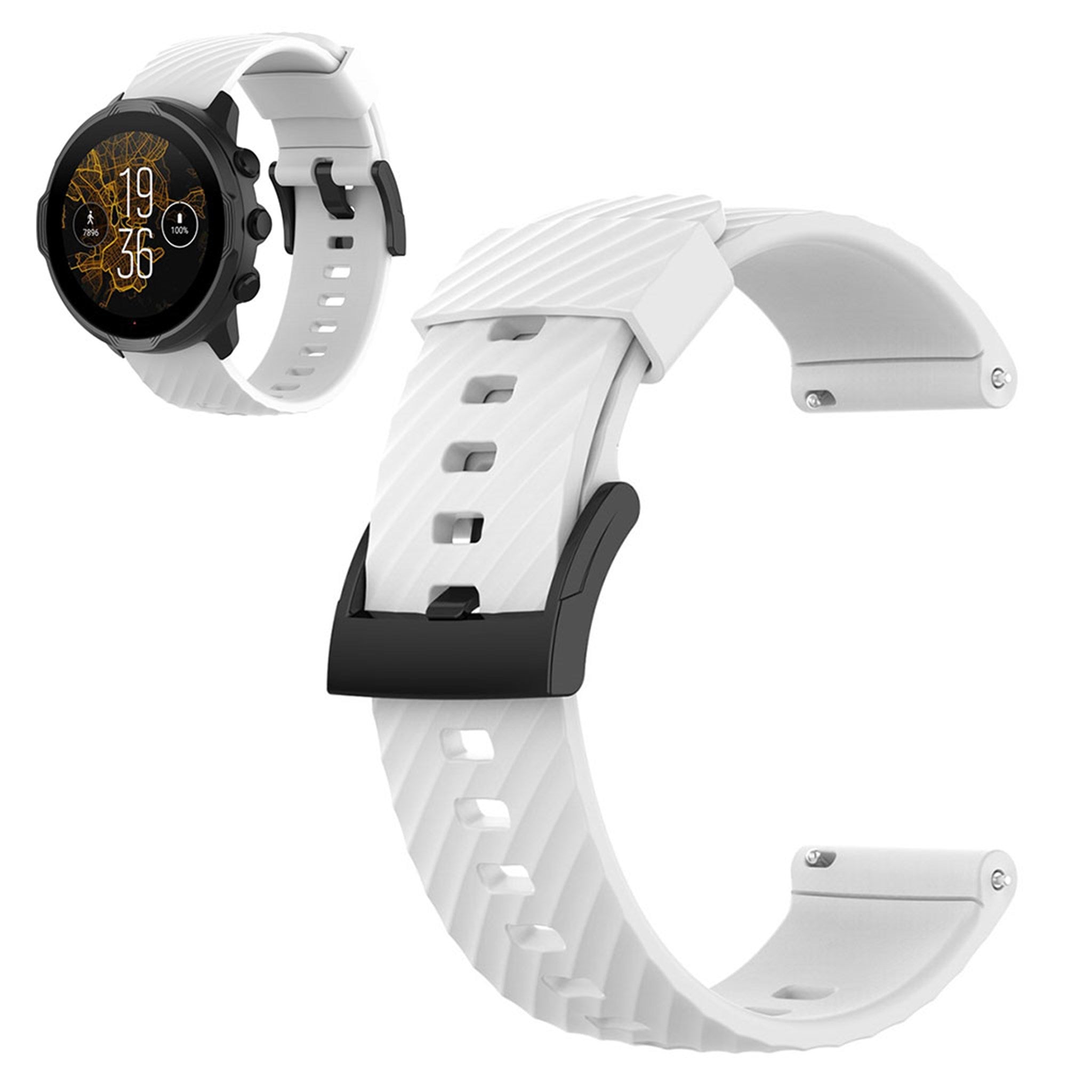 24mm silicone watch strap for Suunto device - White