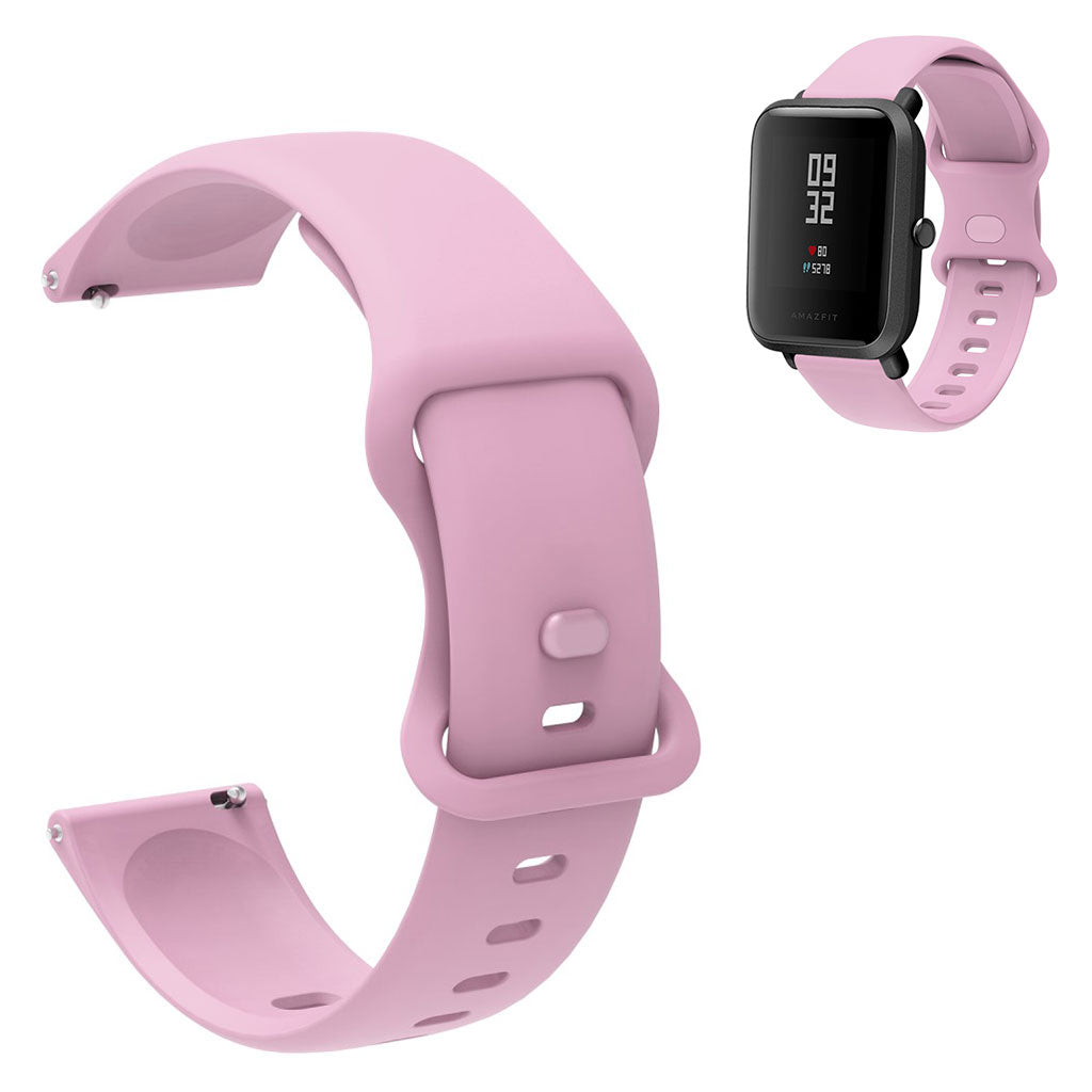 20mm Universal simple color silicone watch strap - Pink