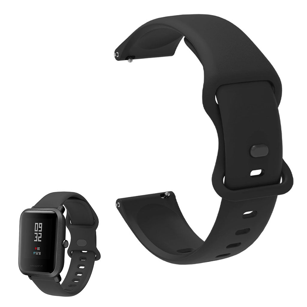 20mm Universal comfortable silicone watch strap - Black