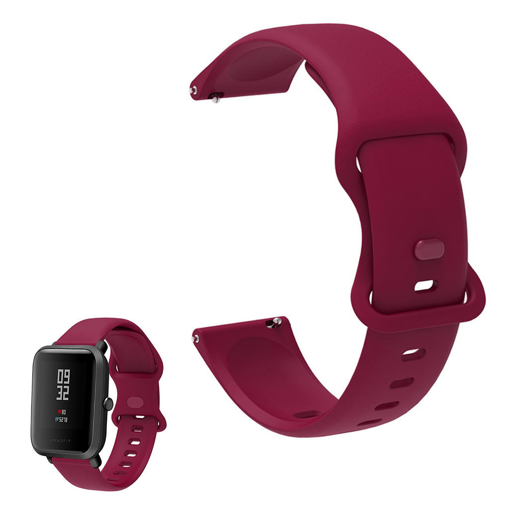 20mm Universal comfortable silicone watch strap - Wine Red