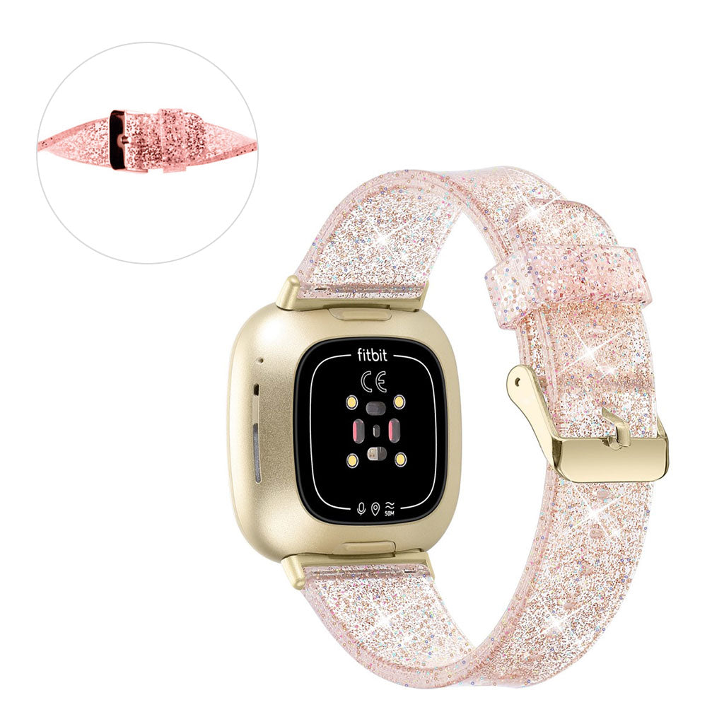 Fitbit Sense / Versa 3 glittering powder TPU watch strap - Gold