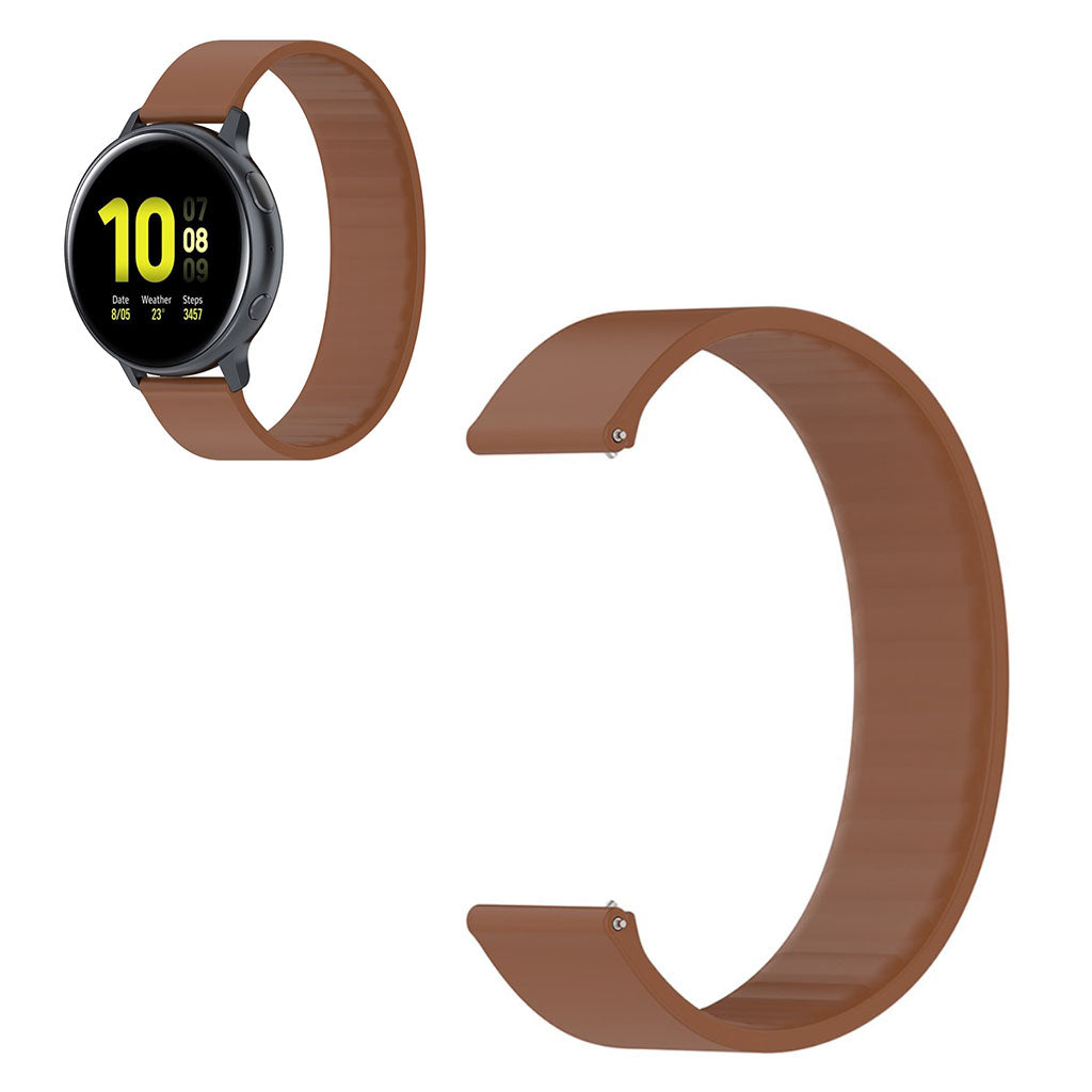 20mm Universal elastic silicone watch strap - Brown / Size: 150mm