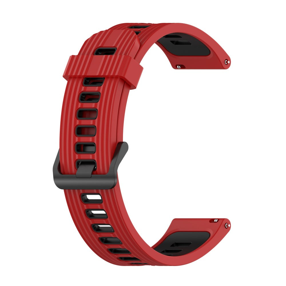 22mm Universal dual-color silicone watch strap - Red / Black