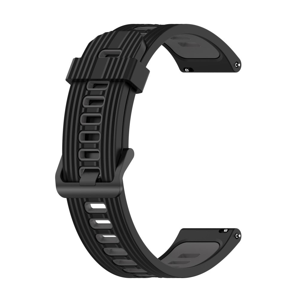22mm Universal dual-color silicone watch strap - Black / Grey