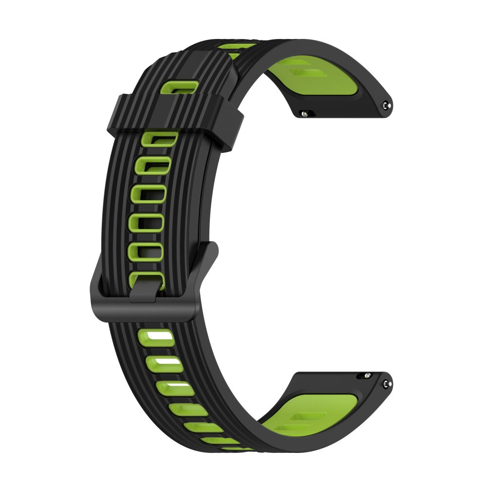 22mm Universal dual-color silicone watch strap - Black / Lime