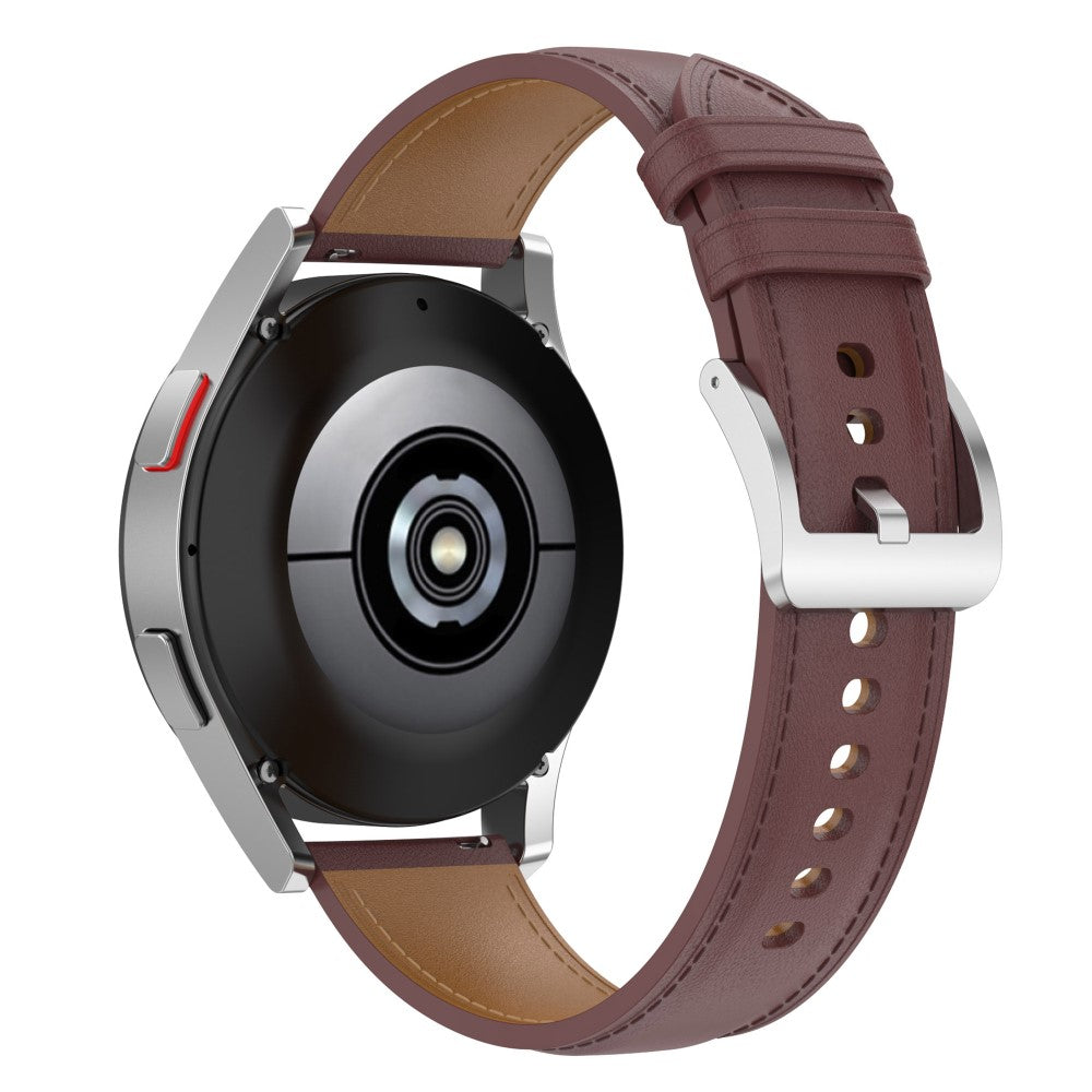 20mm Universal simple genuine leather watch strap - Dark Brown
