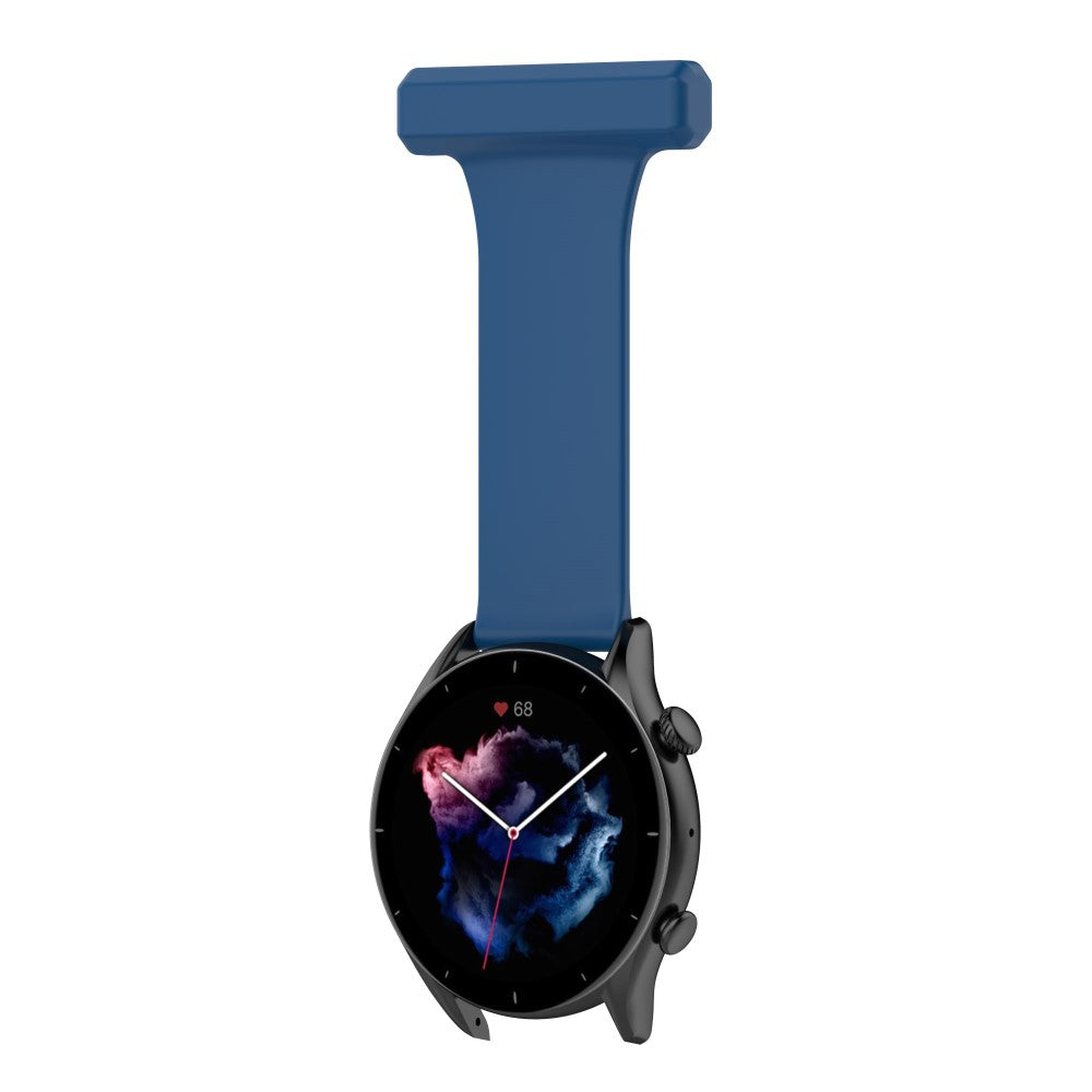 22mm Universal pin style silicone hanging watch hanging strap - Dark Blue