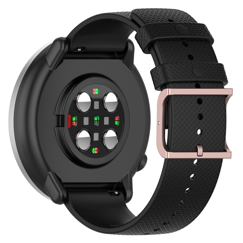 20mm Universal dots design silicone watch strap - Black