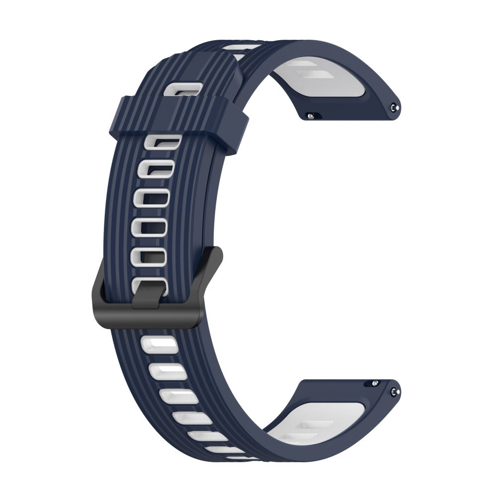 20mm Universal dual color stripe style watch strap - Midnight Blue / White