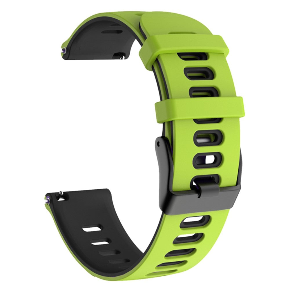 20mm Universal dual color silicone watch strap - Lime / Black
