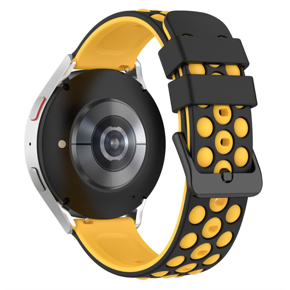 22mm Universal silicone watch strap - Black / Yellow