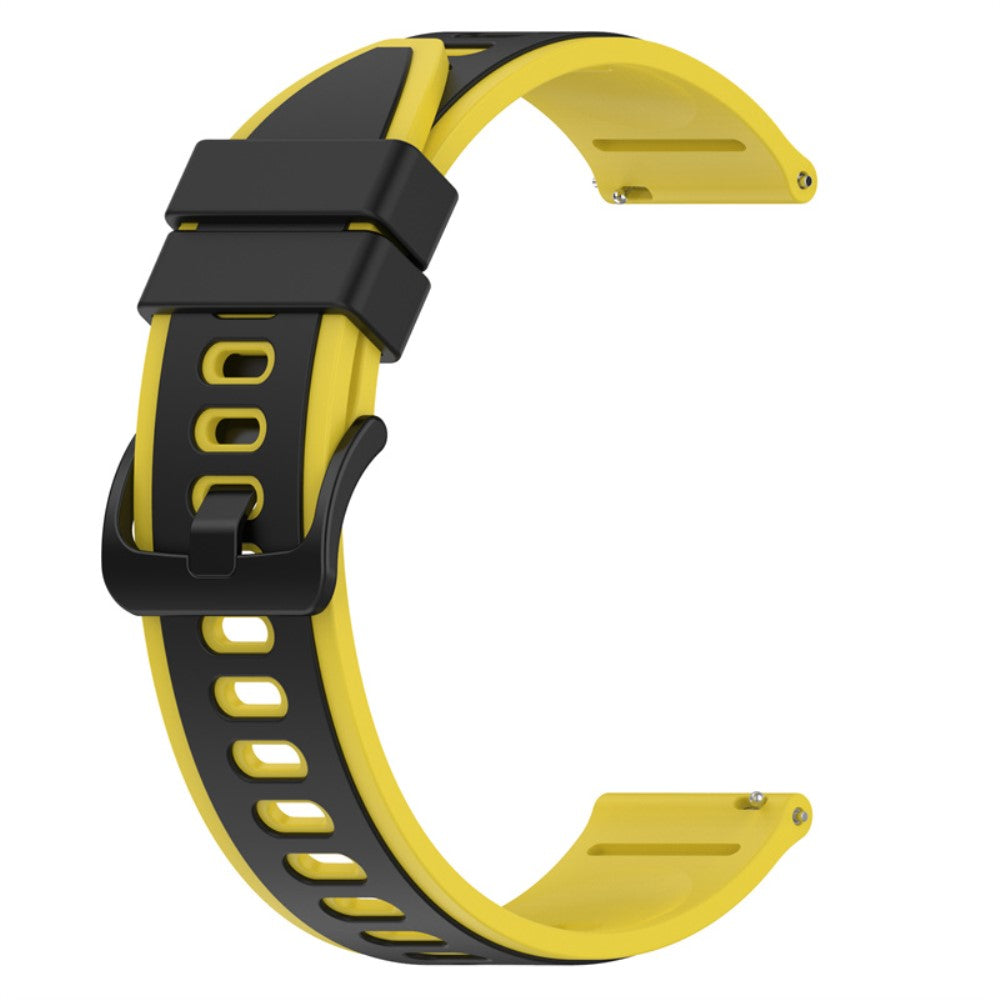 22mm Universal dual color silicone watch strap - Black / Yellow