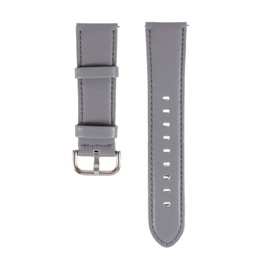 20mm Universal solid color leather watch strap - Grey