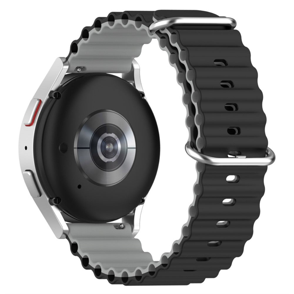 22mm Universal dual color silicone watch strap - Black / Grey