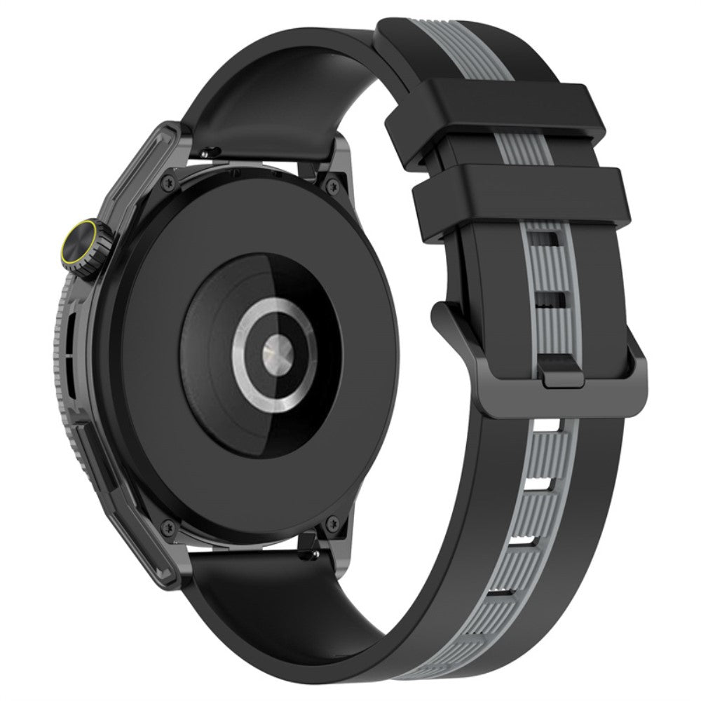 20mm Universal dual-color silicone watch strap - Black / Grey