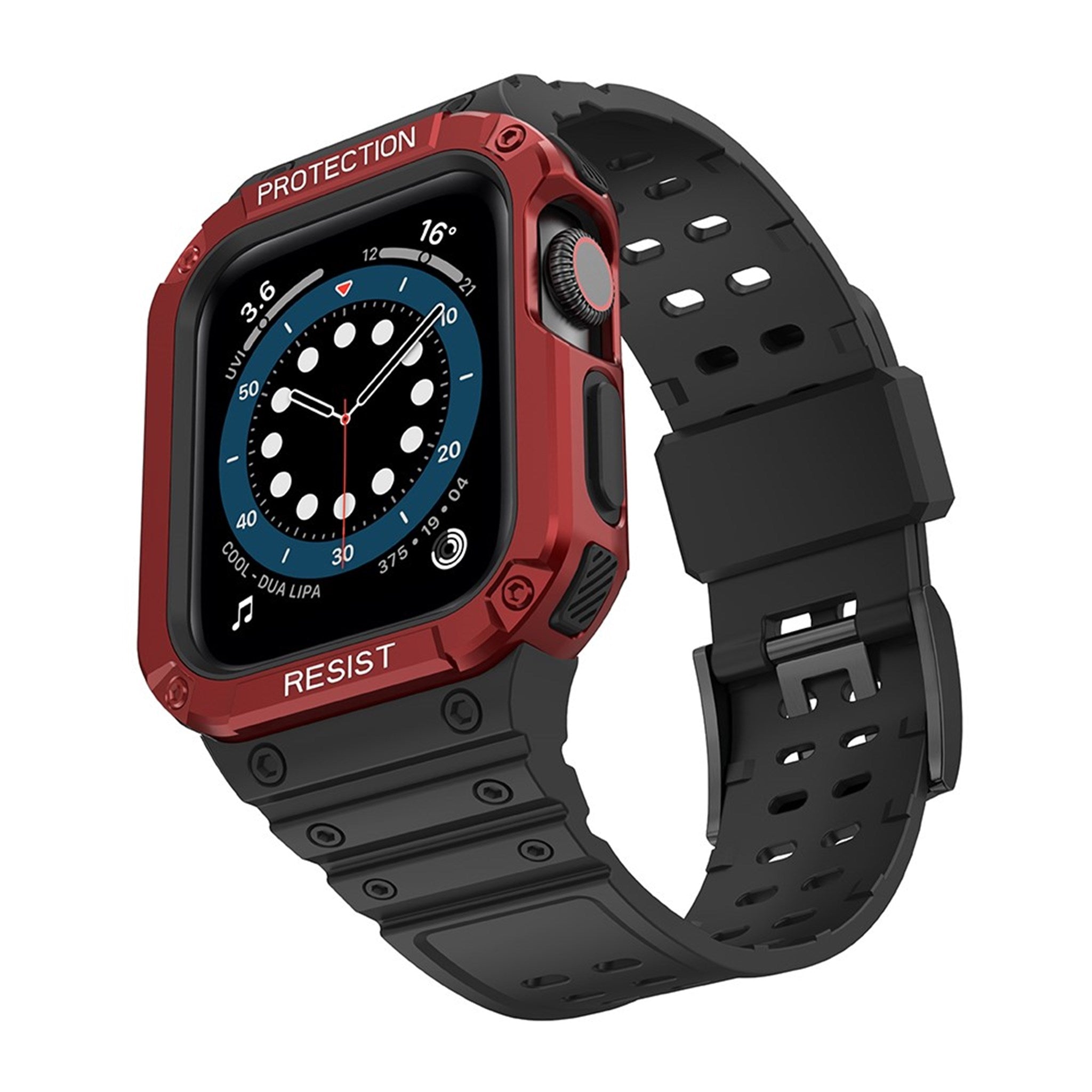 Apple Watch (41mm) unique TPU watch strap - Black / Red