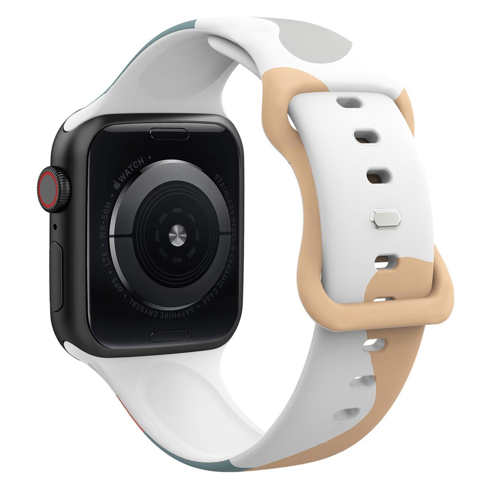 Apple Watch (41mm) morandi silicone watch strap - Morandi Light Brown / White / Grey