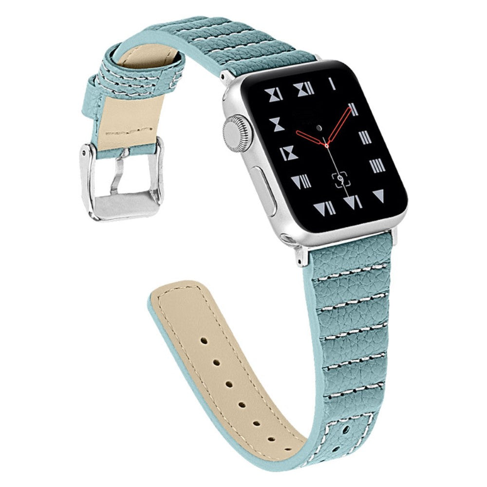 Apple Watch (41mm) wave texture genuine leather watch strap - Blue