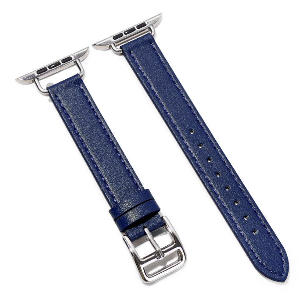 Apple Watch (41mm) simple leather watch strap - Dark Blue