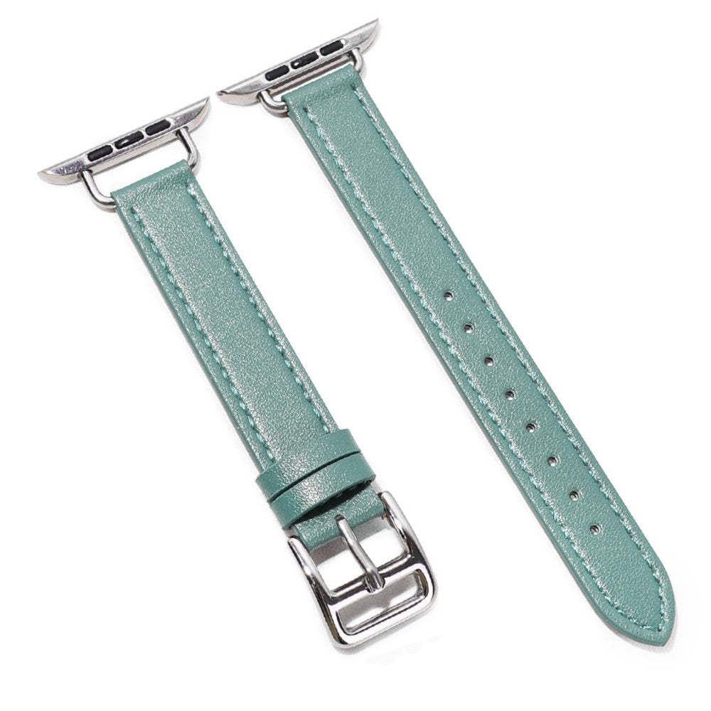 Apple Watch (41mm) simple leather watch strap - Green