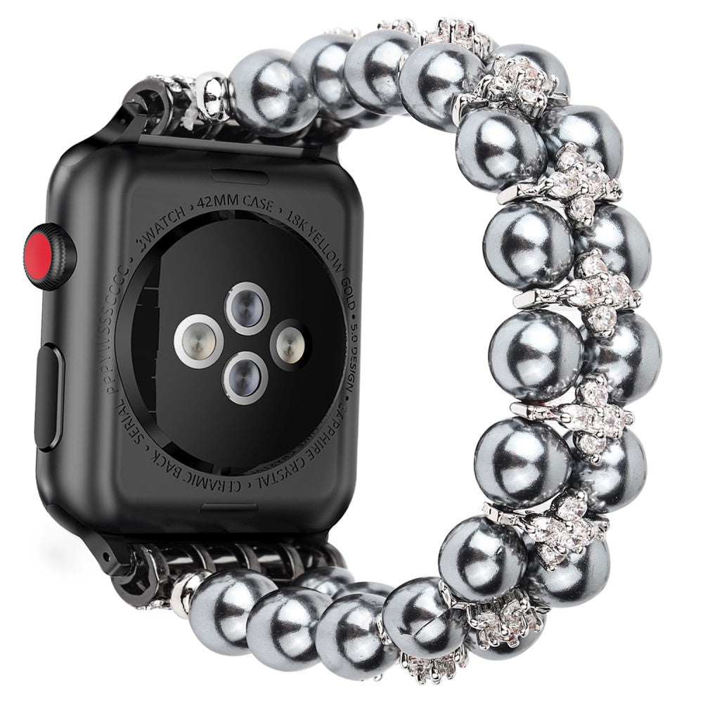 Apple Watch (41mm) rhinestone pearl style watch strap - Black