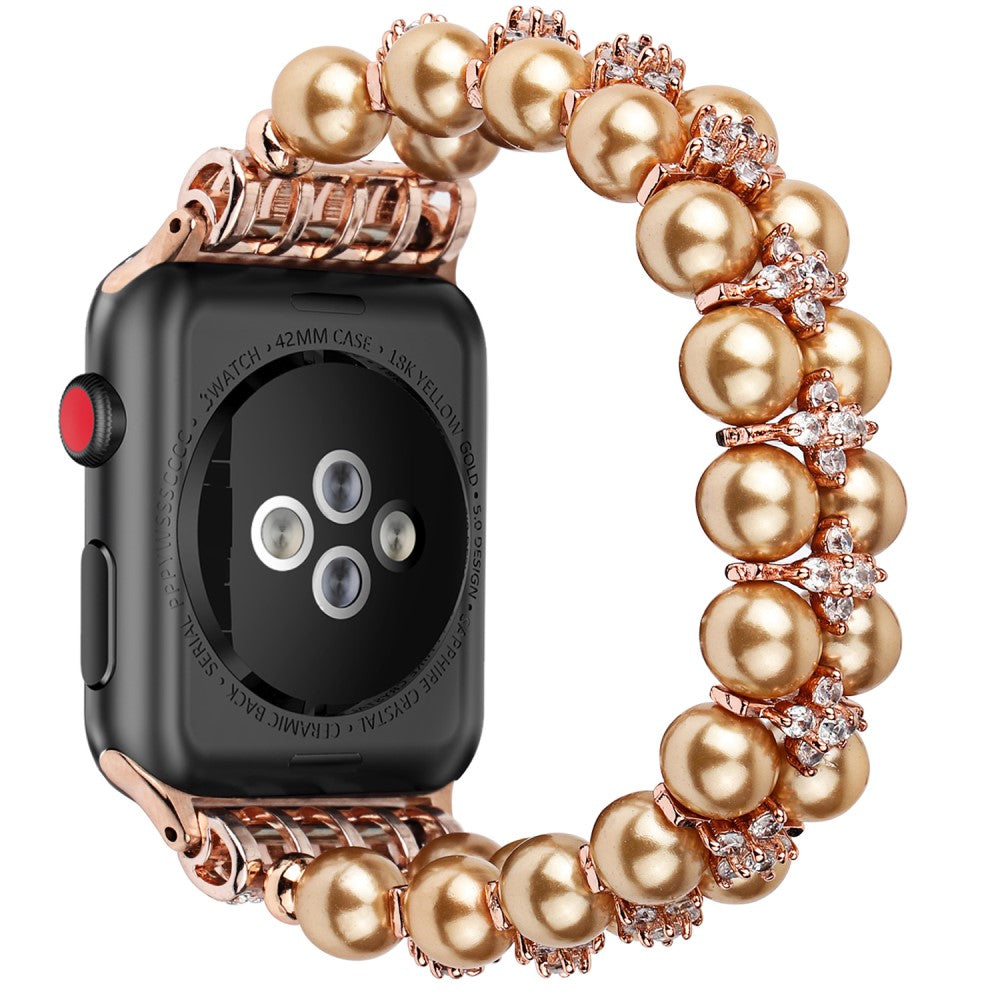 Apple Watch (41mm) rhinestone pearl style watch strap - Gold