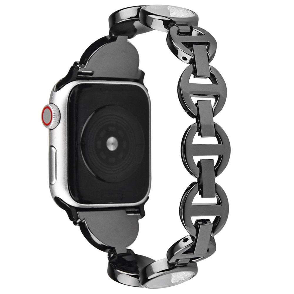 Apple Watch (41mm) unique rhinestone décor stainless steel watch strap - Black