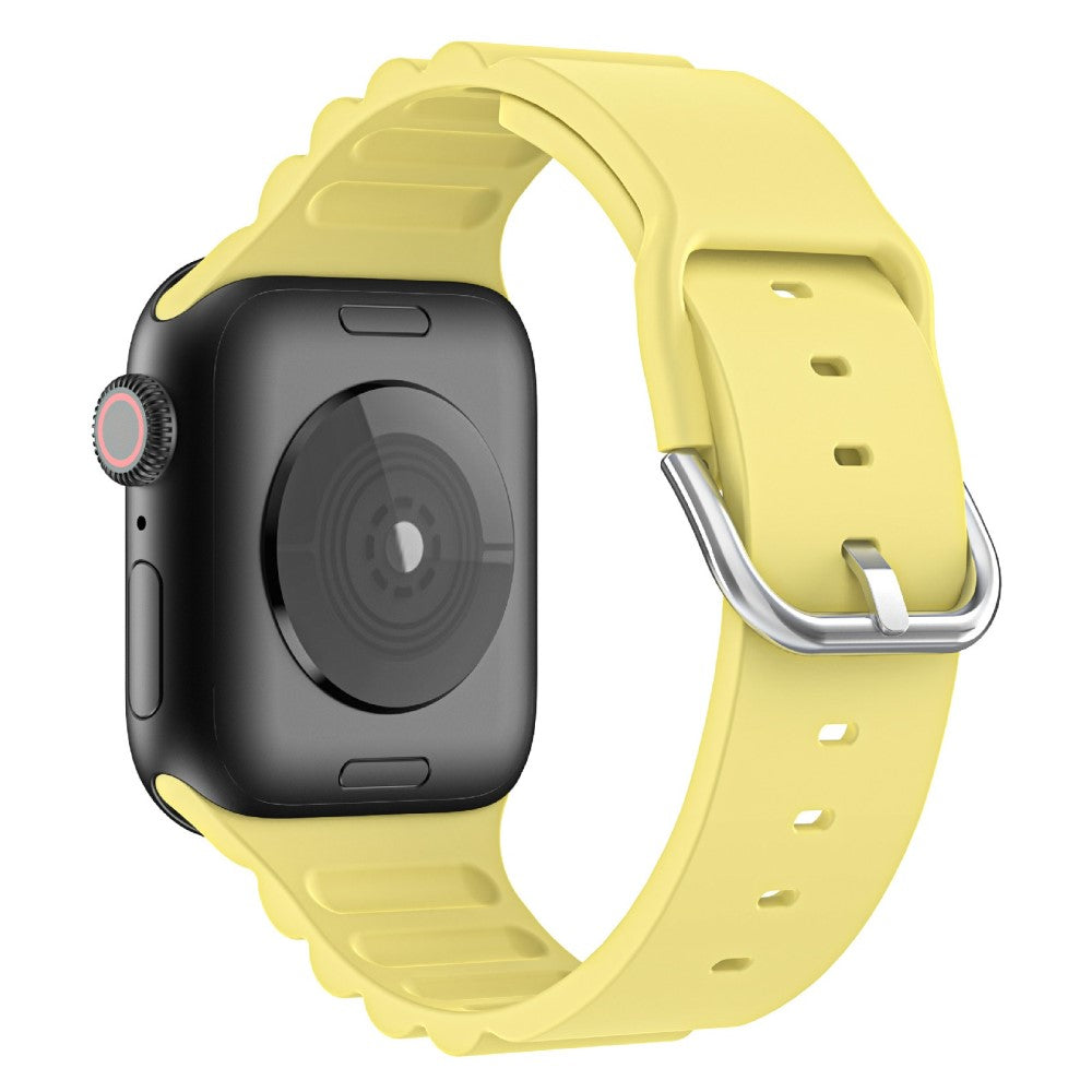 Apple Watch (41mm) horizontal stripe silicone watch strap - Yellow