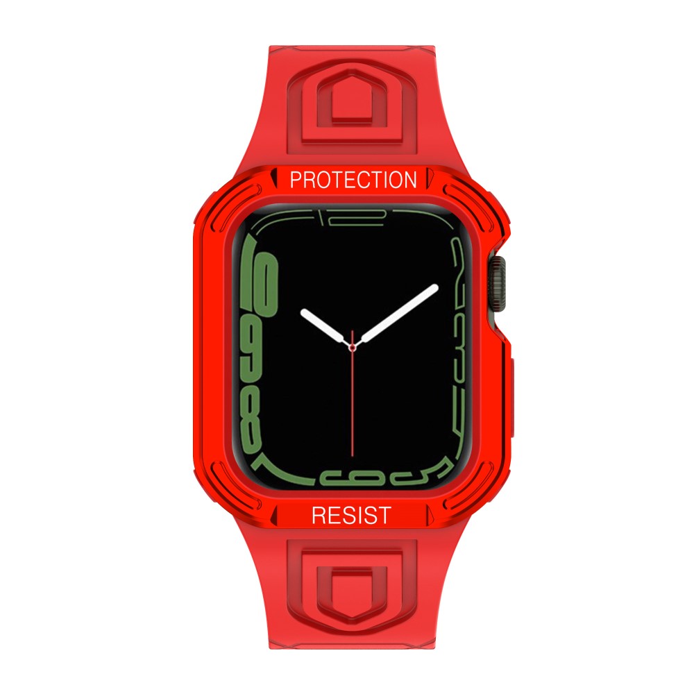 Apple Watch (41mm) color contrast watch strap + protective case - Red / Red
