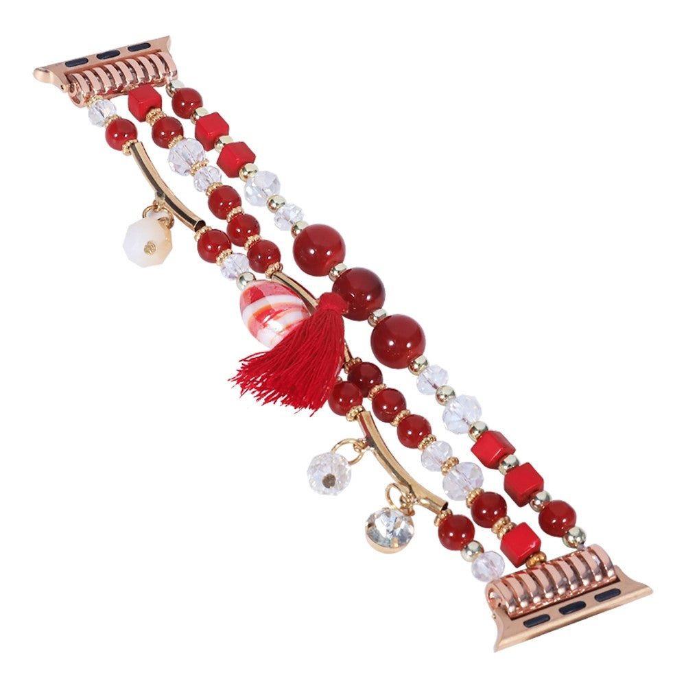 Apple Watch (41mm) fashionable beads watch strap - Red