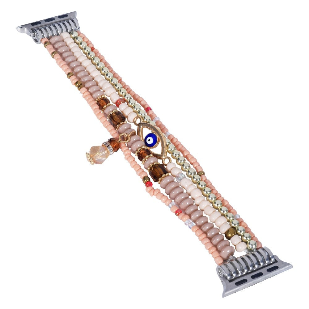 Apple Watch (41mm) elegant eye beads rhinestone décor watch strap - Pink