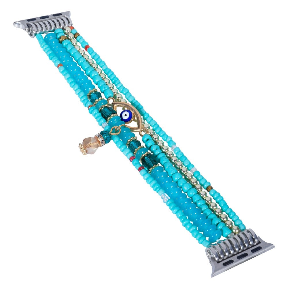 Apple Watch (41mm) elegant eye beads rhinestone décor watch strap - Blue