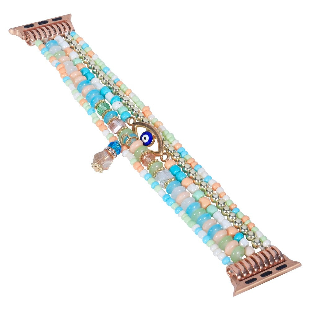 Apple Watch (41mm) elegant eye beads rhinestone décor watch strap - Colorful